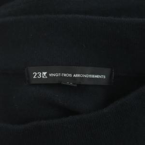 23区 サスティナブルウール ニットワンピース ロング スリット 長袖 38 黒 ブラック