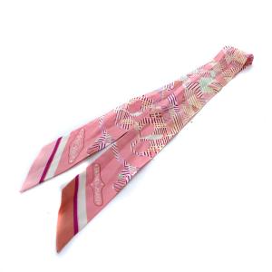 HERMES CAVALCADOUR ツイリー スカーフ シルク 絹 ピンク OH