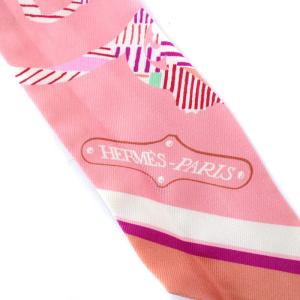 HERMES CAVALCADOUR ツイリー スカーフ シルク 絹 ピンク OH