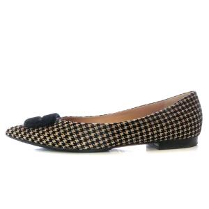 PELLICO ANIMA パンプス フラット ポインテッドトゥ 千鳥プレート 24cm ベージュ