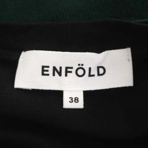 ENFOLD 21AW ニットレイヤード カットDRESS ワンピース 38 グリーン ブラック