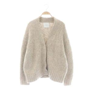21AW アルパカミックスオーバーカーディガン ニット 前開き F ベージュ