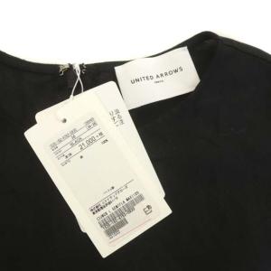 UNITED ARROWS ワンピース ロング ノースリーブ リネン 36 黒 ブラック