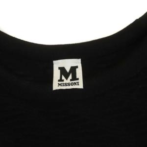MISSONI ワンピース 長袖 ひざ丈 柄 ウール 40 黒 ブラック