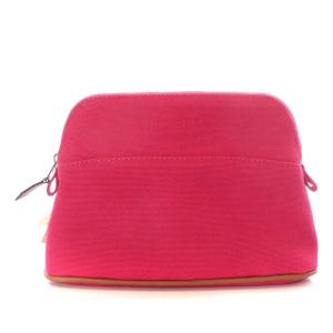 ボリード ミニ ポーチ Hロゴ キャンバス ピンク