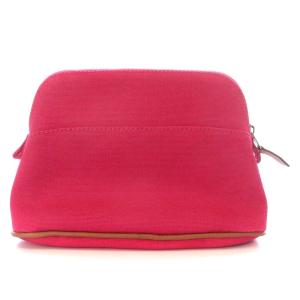 HERMES ボリード ミニ ポーチ Hロゴ キャンバス ピンク