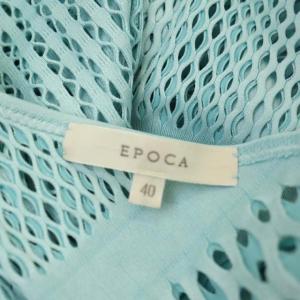 EPOCA ドルマン メッシュ トップス カットソー 五分袖 40 ライトブルー