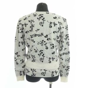 EPOCA フラワー バイカラー アンサンブル ニット カーディガン 長袖 ノースリーブ 40 ホワイト