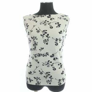 EPOCA フラワー バイカラー アンサンブル ニット カーディガン 長袖 ノースリーブ 40 ホワイト