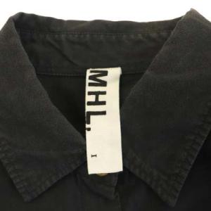 MHL. ステンカラーシャツワンピース ひざ丈 長袖 1 チャコールグレー