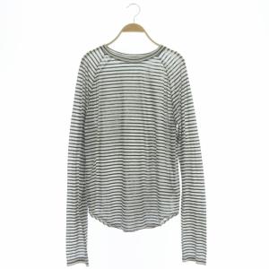 ナチュラルシアーロンTEEボーダーカットソー Tシャツ プルオーバー 長袖 F ホワイト ブラック