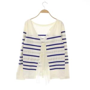 sacai luck 切替デザイン ボーダーカットソー 長袖 プルオーバー2 白 青 ホワイト ブルー