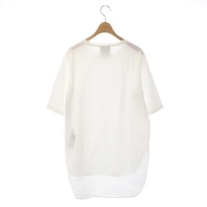 ATON ラウンドへム Tシャツ カットソー プルオーバー 半袖 02 白 ホワイト