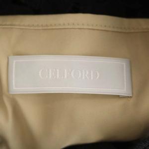 CELFORD 22SS フラワーレースワンピース 半袖 ロング フレア 38 黒 ブラック