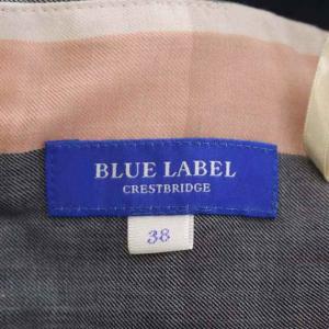 BLUE LABEL CRESTBRIDGE チェック フレアリングスカート ロング 38 ピンク 紺 白 アイボリー