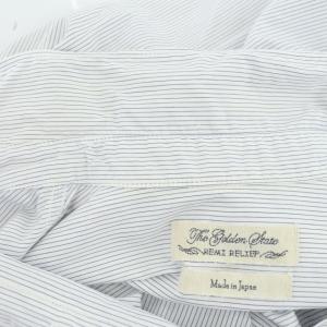 REMI RELIEF ストライプシャツ 長袖 F 白 紺 ホワイト ネイビー