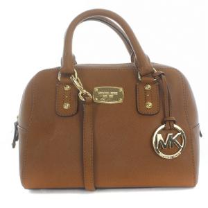 ショルダーハンドバッグ ハンドバッグ 2way レザー ロゴ 茶色 ブラウン