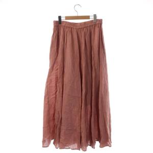 23区 21SS LIBECO フレアスカート ロング ギャザー イージー 44 スモークピンク