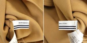 BORDERS at BALCONY COTTON DRESS ワンピース 半袖 ロング フレア 38 キャメル