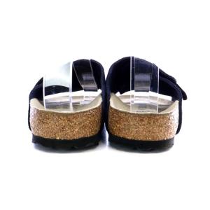 BIRKENSTOCK キョウト Kyoto サンダル フラット ベルクロ スエード 24cm 黒 ブラック