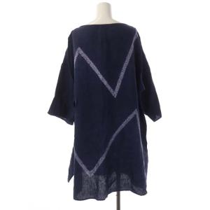 JURGEN LEHL リネンチュニック ワンピース オーバーサイズ ミニ 九分袖 紺 ネイビー