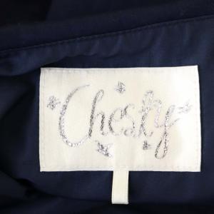 Chesty 20SS トレンチワンピース ミモレ丈 ロング ノースリーブ リボンベルト付き 0 紺 ネイビー