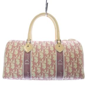 Christian Dior トロッター ガーリーライン ミニボストンバッグ バタフライ フラワー ラインストーン ピンク