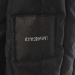 ATTACHMENT 2WAYストレッチタフタ ノーカラーダウンベスト アウター ジップアップ 3 紺 黒 ネイビー ブラック