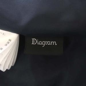 Diagram GRACE CONTINENTAL コードレースワンピース 膝丈 半袖 タイト バックV 34 紺 ネイビー