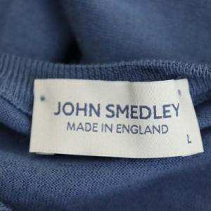 JOHN SMEDLEY クルーネックニット カットソー 長袖 プルオーバー ウール L 青 ブルー