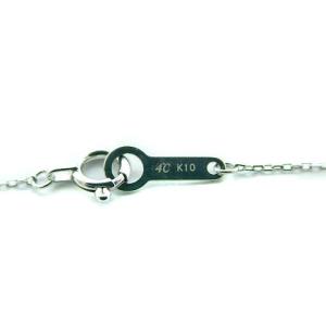 4℃ ネックレス ドロップ しずく ダイヤモンド K10 ホワイトゴールド