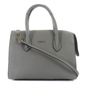 ピン ハンドバッグ ショルダーバッグ 2way レザー グレー