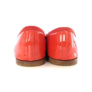 Repetto サンドリオン Cendrillon バレエシューズ パンプス フラット リボンモチーフ エナメル 38.5 24.3cm オレンジ