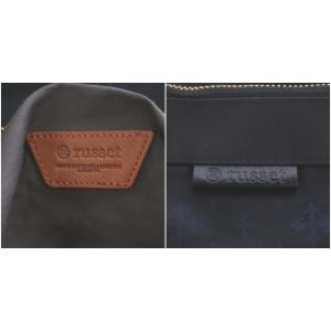 russet トラベルボストン ハンドバッグ ショルダーバッグ 2way モノグラム 総柄 ナイロン 紺 ネイビー