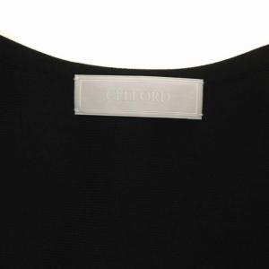 CELFORD 20AW 袖ボリュームペプラムカーディガン ニット ジップアップ 七分袖 36 黒 ブラック
