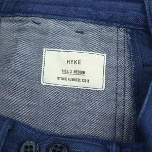 HYKE 21AW DENIM BAKER PANTS デニムパンツ ボタンフライ ハイウエスト インディゴ染め 2 青 インディゴ