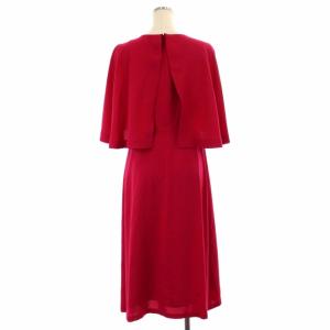 SYBILLA ケープジョイントドレス 近年モデル ワンピース ロング 五分袖 L レッドピンク
