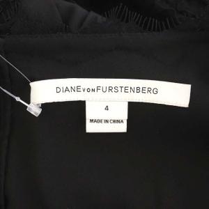 DIANE von FURSTENBERG レース オールインワン 半袖 バックオープン フレアパンツ 4 黒 ブラック