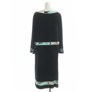 LEONARD 近年モデル レイヤードワンピース カンカン素材 42 黒