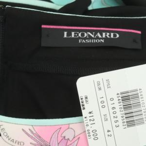 LEONARD 近年モデル レイヤードワンピース カンカン素材 42 黒