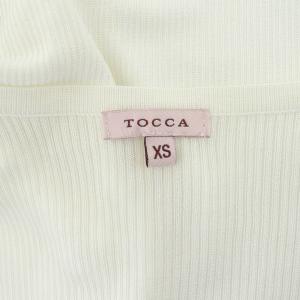 TOCCA リブVネックカーディガン 長袖 XS 白 オフホワイト