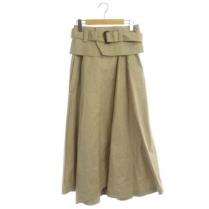 ベルト付トレンチスカート フレア ロング マキシ丈 38 ベージュ