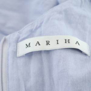 MARIHA マドモアゼルのドレス ワンピース ロング カシュクール フレンチスリーブ リボンベルト付き 36 サックス ライトブルー