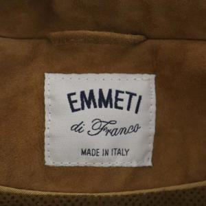 EMMETI M-65ゴートスキンレザージャケット ジップアップ スタンドカラー ミドル 50 ベージュ