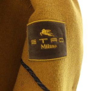 ETRO ウール コート 柄 チェスター ロング 42 グレー ブラック