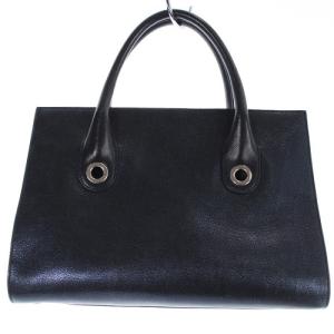 JIMMY CHOO ライリー ハンドバッグ ロゴ レザー 紺 ネイビー