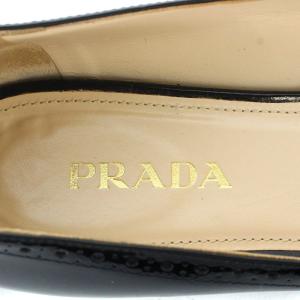 PRADA パンプス ポインテッドトゥ パテントレザー 24.5cm ブラック