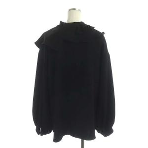 ENFOLD 23SS TWO WAY COLLAR BLOUSE フロントタック アシンメトリー 38 黒