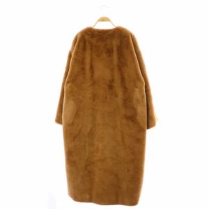CLANE 21AW NO COLLAR LICO FUR COAT フェイクファー ロングコート エコファーコート アウター 2 キャメル