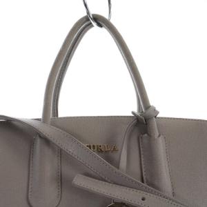 FURLA ショルダーバッグ ハンドバッグ 2way レザー ロゴ グレー